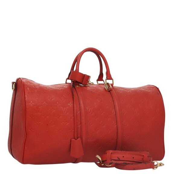 LOUIS VUITTON Empreinte Keepall Bandouliere 45 Boston Bag Red M40910 Auth 40518 - Picture 1 of 15
